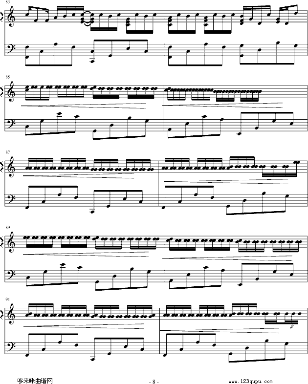 卡农--帕赫贝尔-Pachelbel(钢琴谱)8