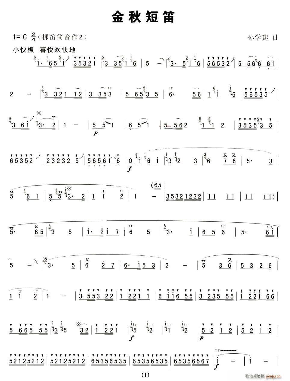 金秋短笛(笛箫谱)1