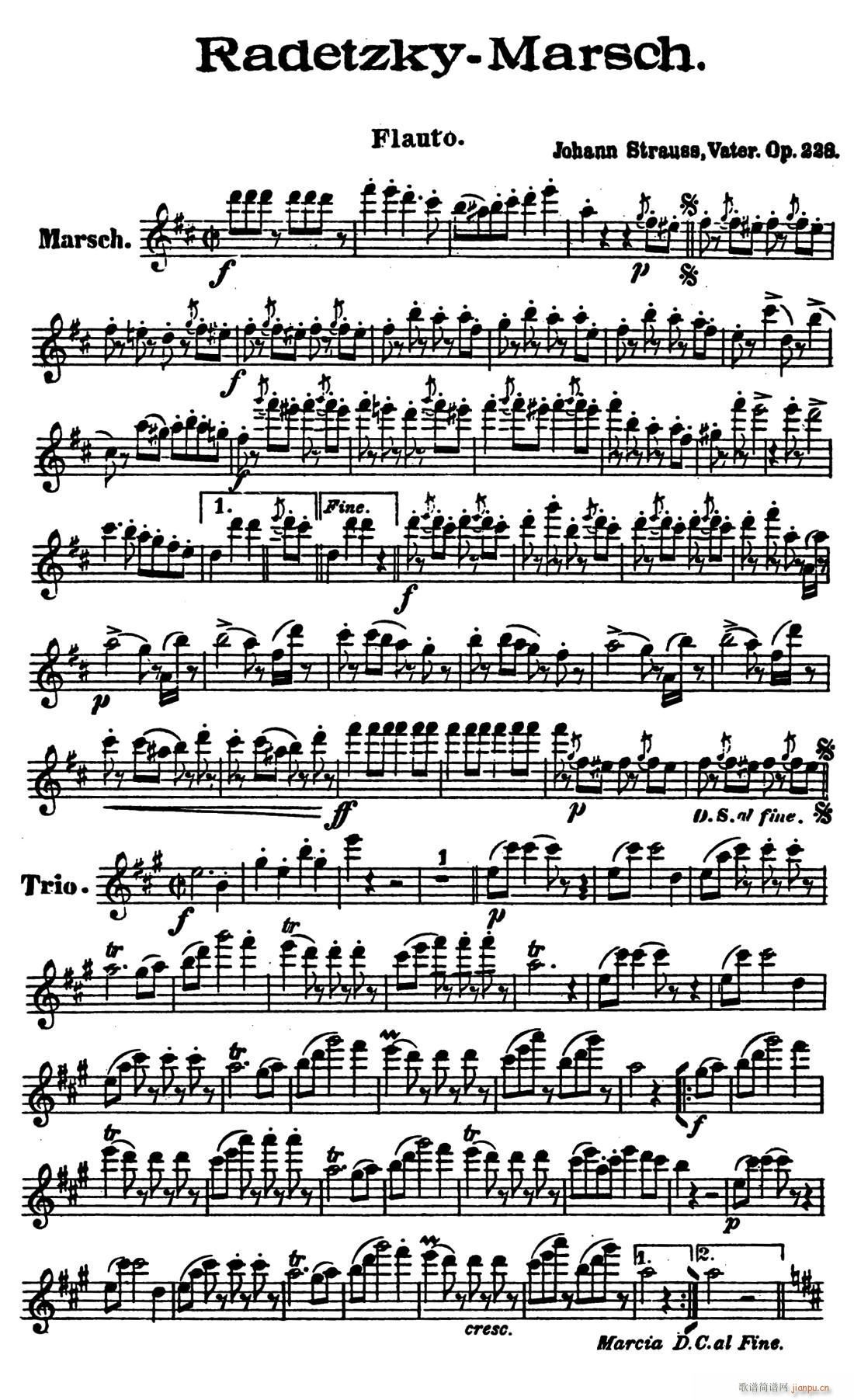 Radetzky Marsch Op 228 木管五重奏(总谱)1