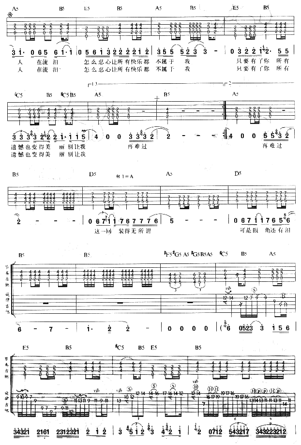 别让爱你的人流泪吉他谱- 2