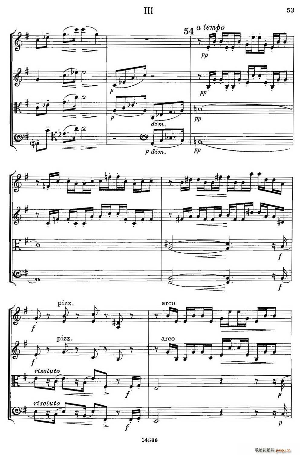QUARTET Op 83 第三部分 弦乐四重奏(总谱)20
