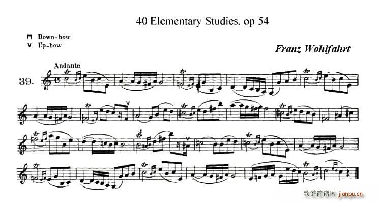 40首小提琴初级技巧练习曲之39(小提琴谱)1