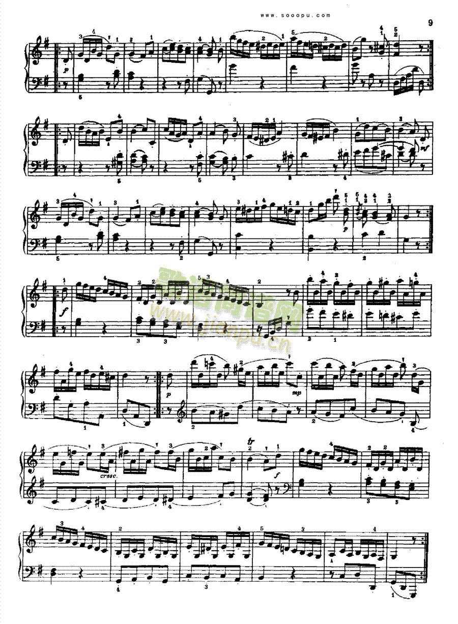 奏鸣曲一1776年出版键盘类钢琴(钢琴谱)7