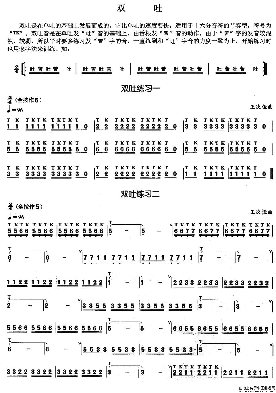 葫芦丝基本技巧练习曲--双吐(其他乐谱)1