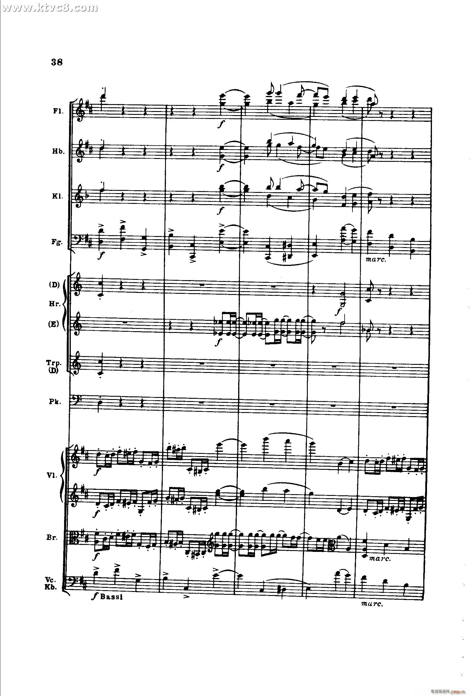 勃拉姆斯第二交响曲 第一乐章 不太快的快板(总谱)38