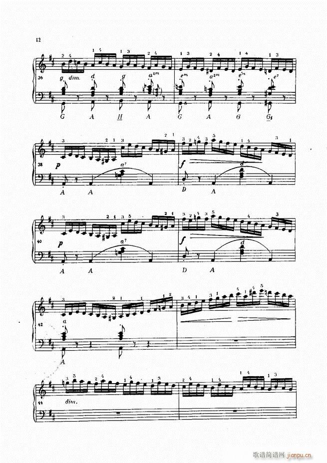 车尔尼手风琴练习曲集 Ⅳ(手风琴谱)12