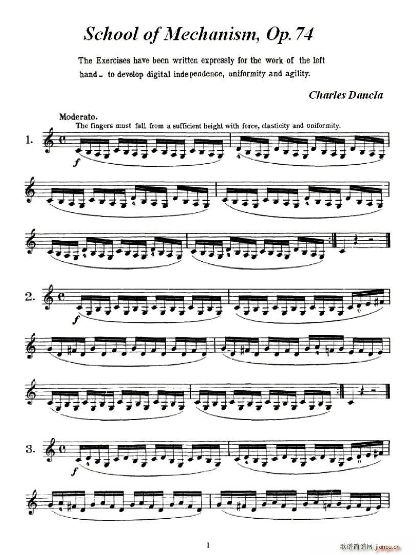 School of Mechanism,Op.74(小提琴谱)1