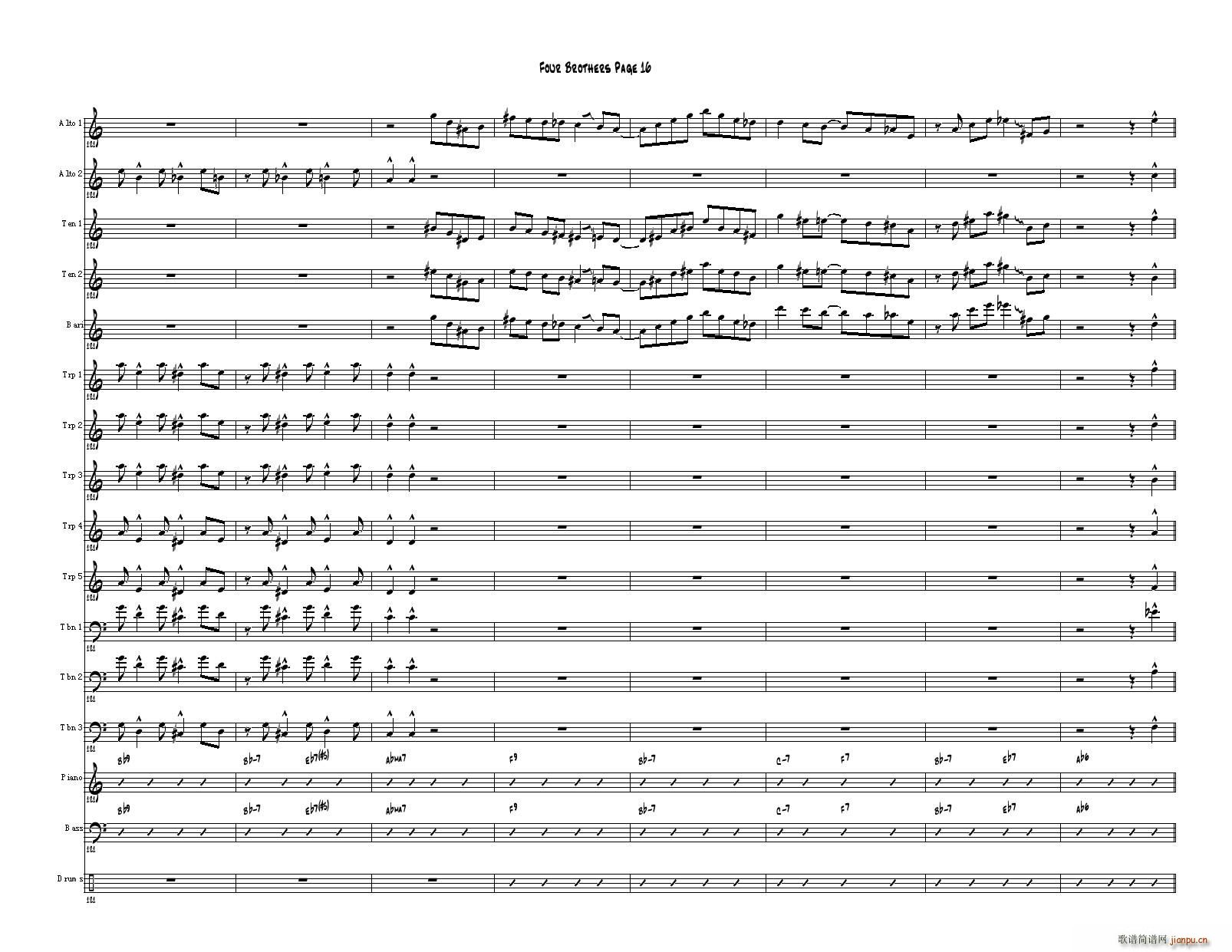 Four Brothers Big Band score(總譜)16