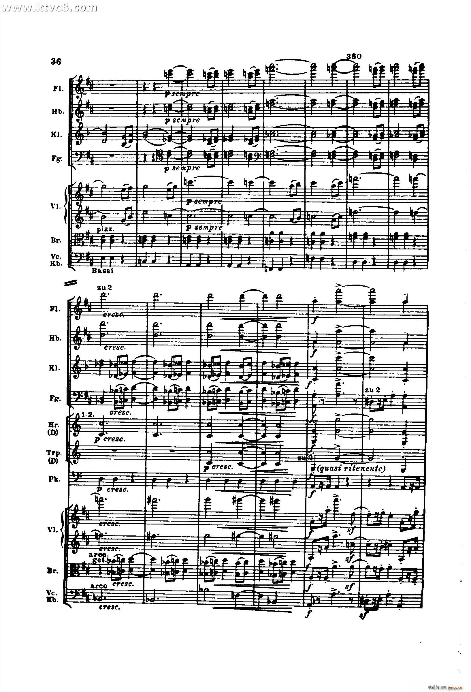 勃拉姆斯第二交响曲 第一乐章 不太快的快板(总谱)36
