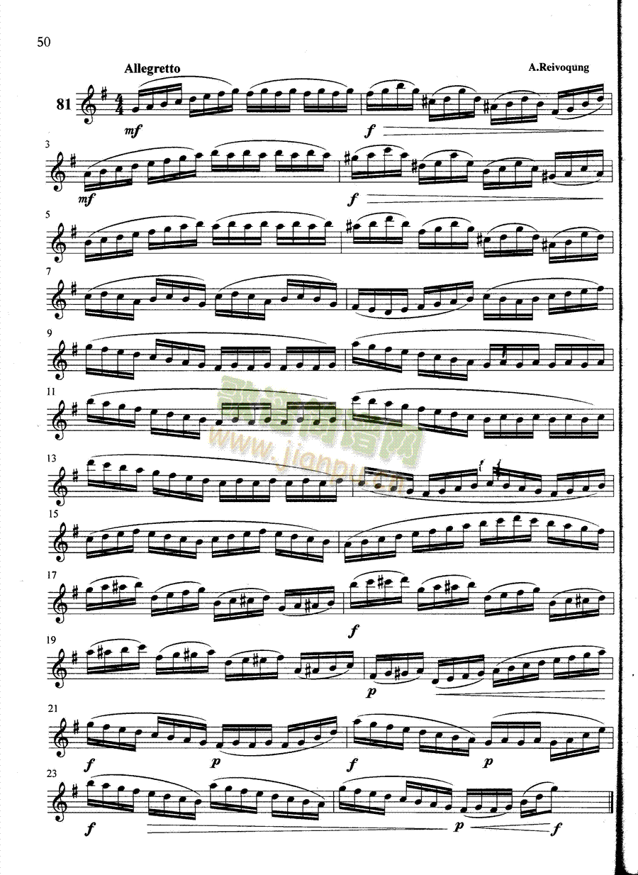 萨克斯管练习曲第100—050页(萨克斯谱)1