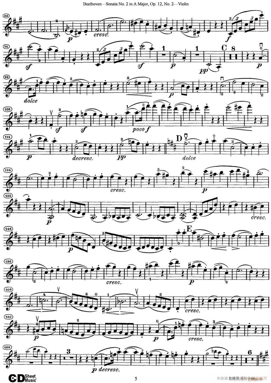 Violin Sonata No 2 in A Major Op 12 No 2(小提琴谱)5