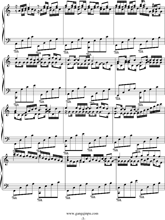 卡农-接近原版(钢琴谱)5