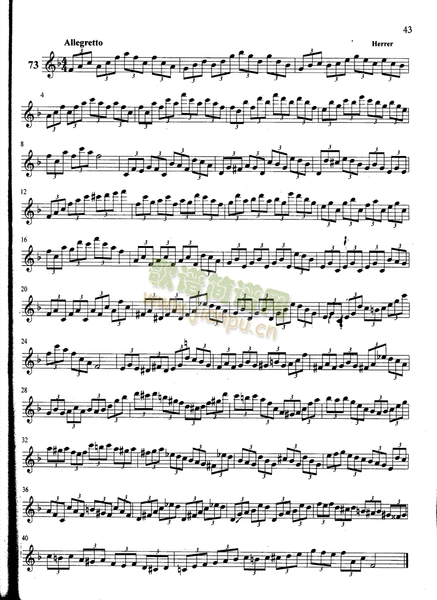 萨克斯管练习曲第100—043页(萨克斯谱)1