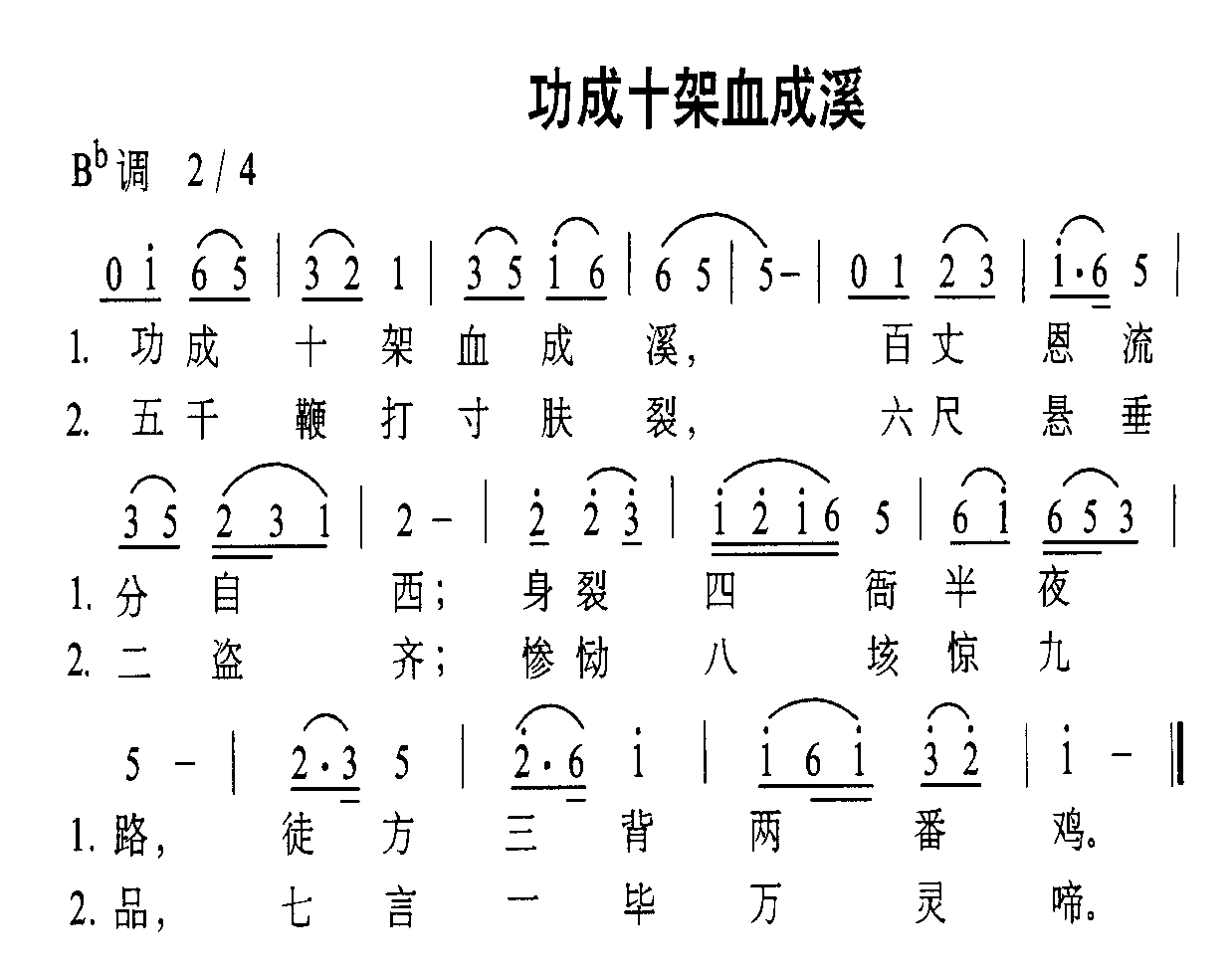 功成十架血成溪(七字歌谱)1