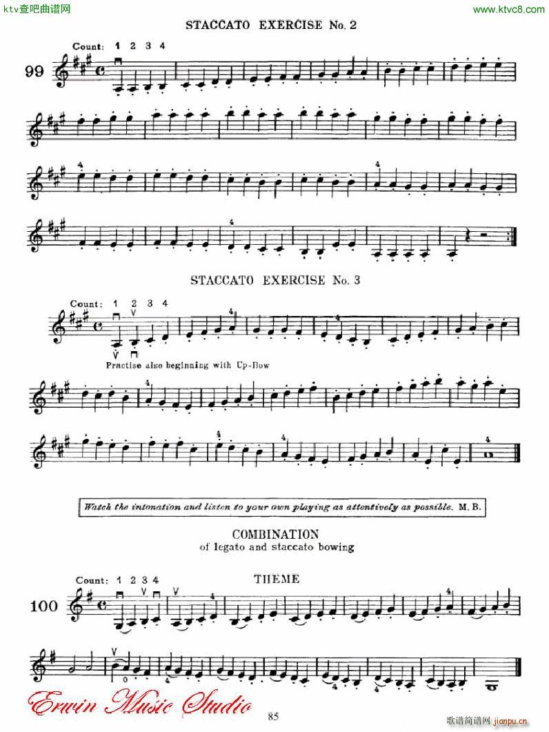 麦亚班克小提琴演奏法第一部份 初步演奏法6(小提琴谱)5
