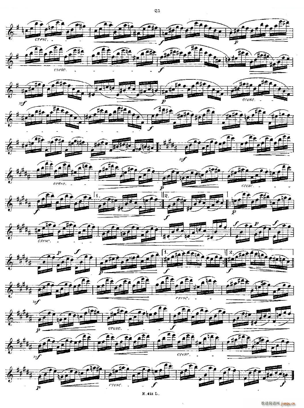 24首长笛练习曲 Op 15 之11 15 铜管(笛箫谱)3
