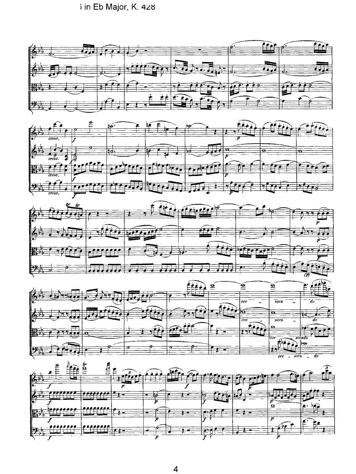 Mozart Quartet No 16 in Eb Major K 428 4