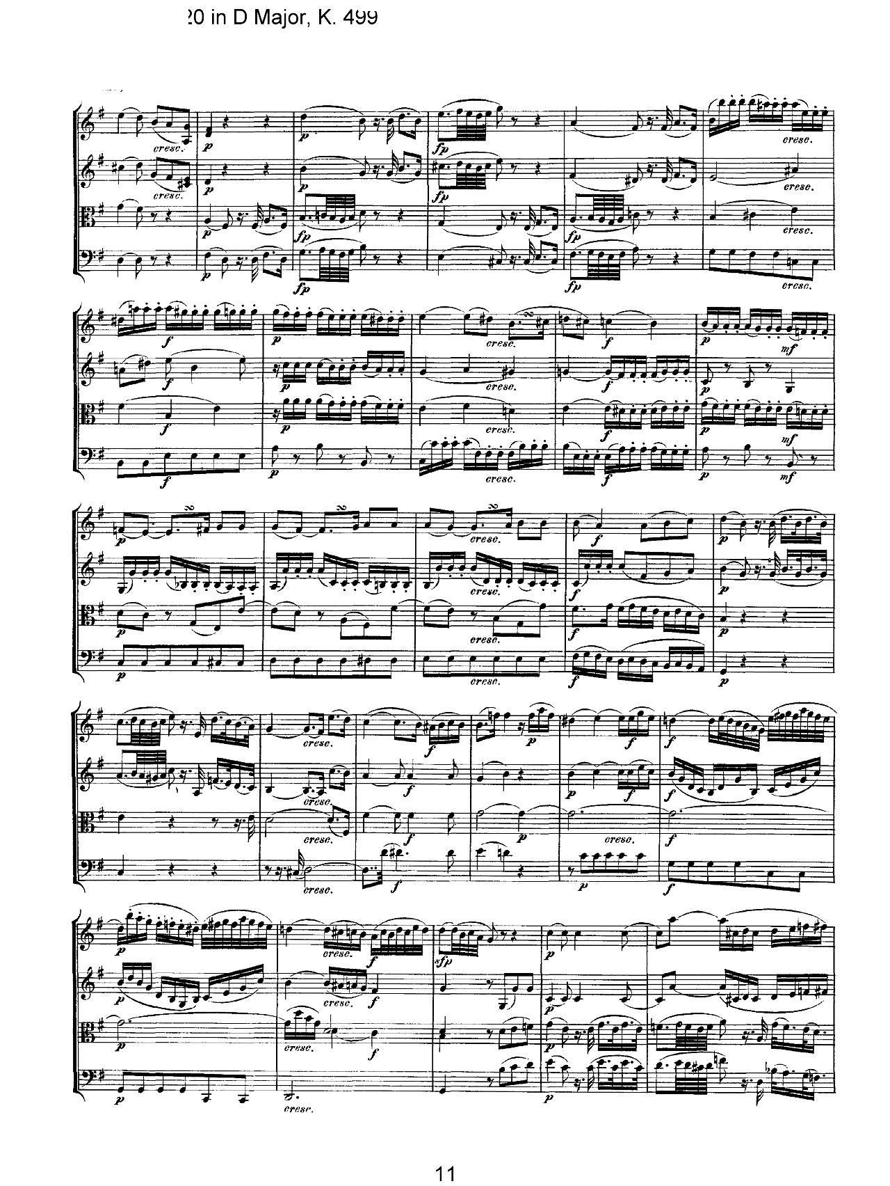Mozart Quartet No 20 in D Major K 499(总谱)11
