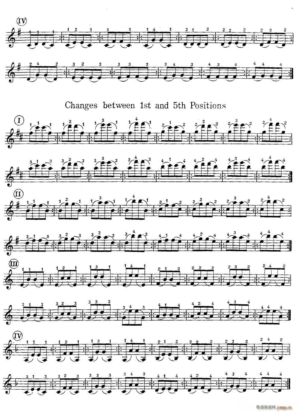 小提琴换把练习曲 第一部分(小提琴谱)5