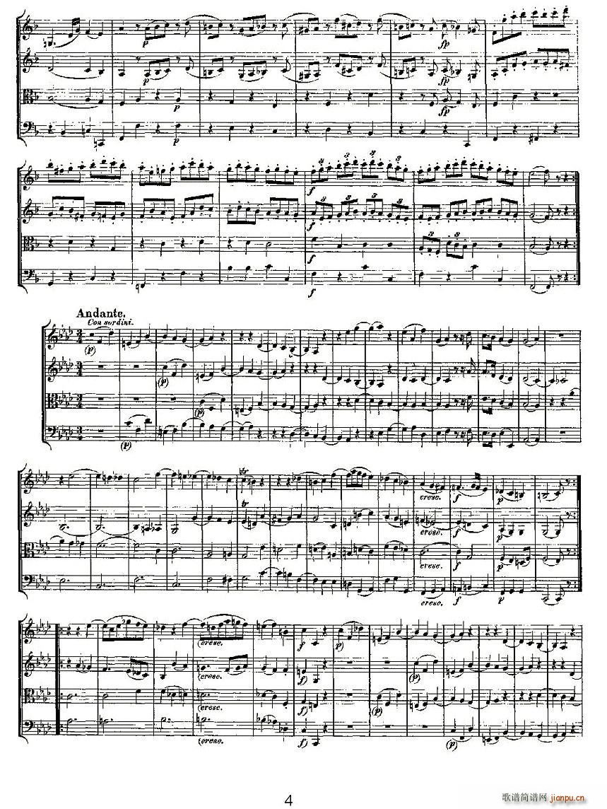 Quartet No 8 in F Major K 168 F大調(diào)第八弦樂四重奏 4