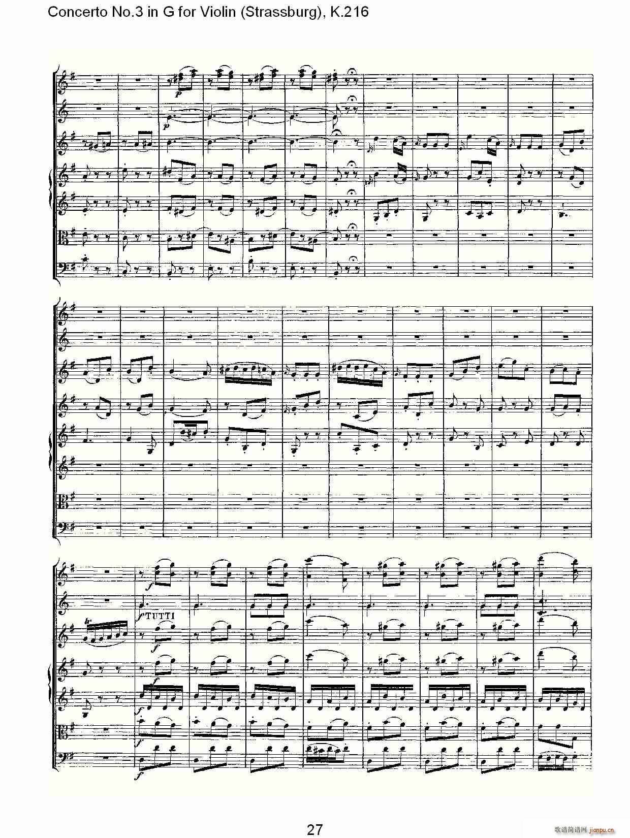 Concerto No.3 in G for Violin K.216(小提琴谱)27