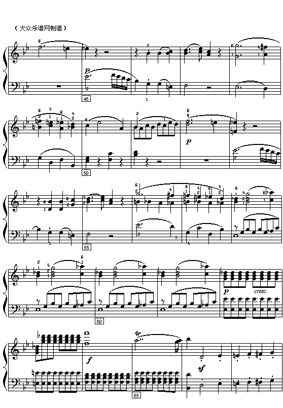 莫扎特：第40交响乐第一乐章(钢琴谱)3