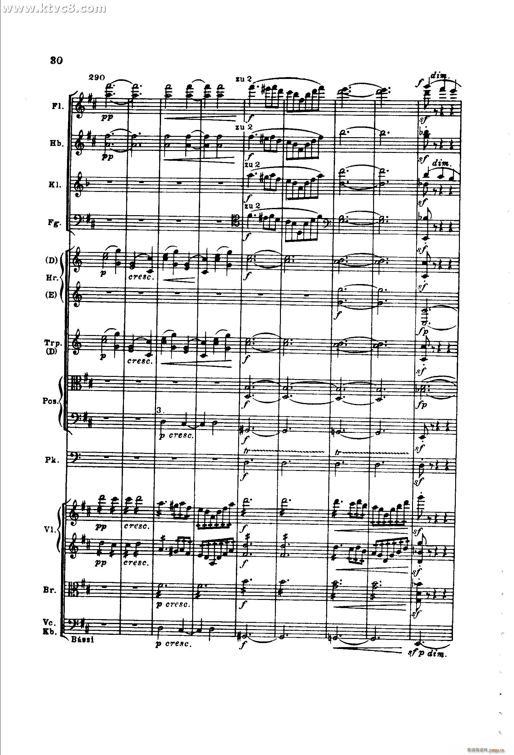 勃拉姆斯第二交响曲 第一乐章 不太快的快板(总谱)30