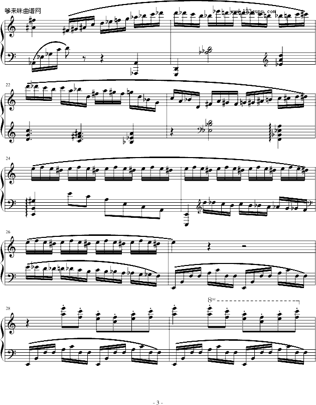 野蜂飞舞-爵士版-里姆斯基-柯萨科夫(钢琴谱)3