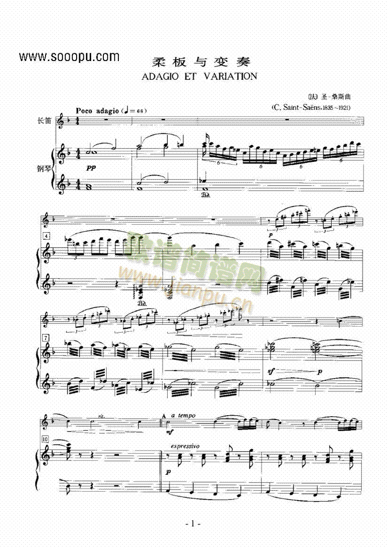 柔板与变奏管乐类长笛(其他乐谱)1