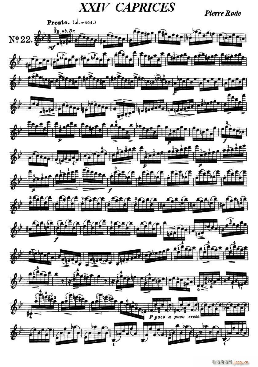 24首小提琴练习曲之22(小提琴谱)1
