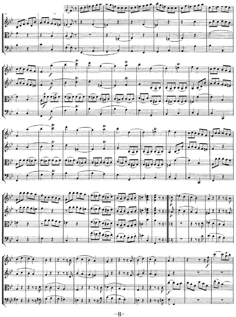 Mozart Quartet No 12 in Bb Major K 172(總譜)8