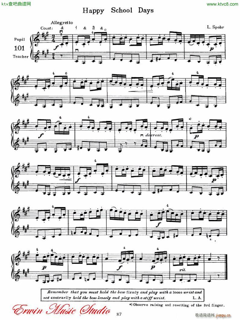 麦亚班克小提琴演奏法第一部份 初步演奏法6(小提琴谱)7