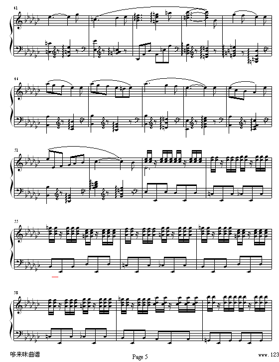 之四-双人舞-柴科夫斯基(钢琴谱)5