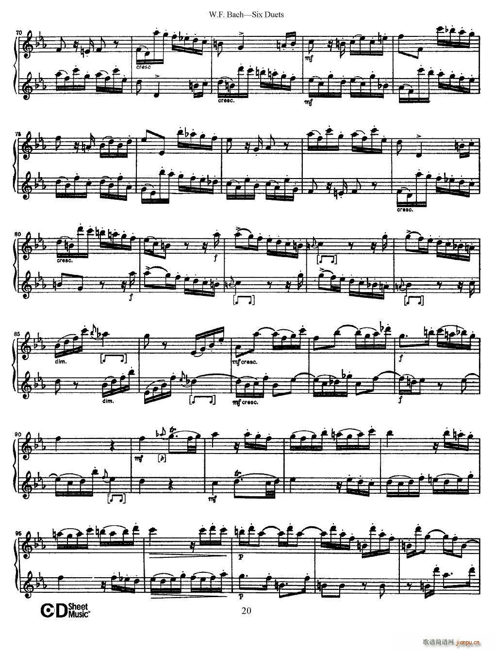 W F 巴赫 六首二重奏练习曲 3(笛箫谱)7