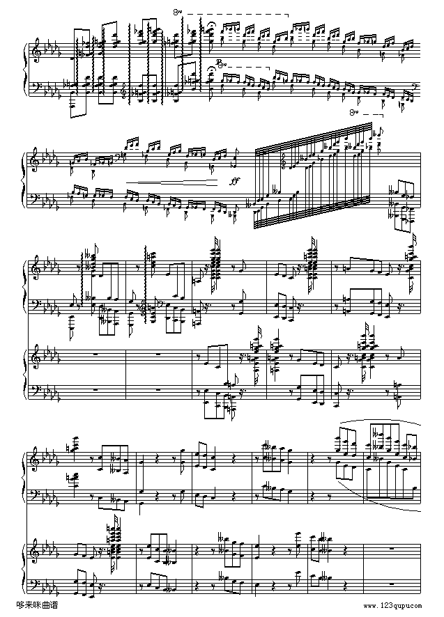降b小调第一钢琴协奏曲(两架钢琴谱）-柴科夫斯基 4