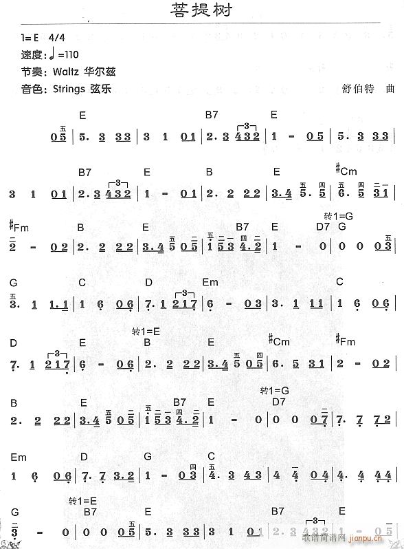 菩提树1(电子琴谱)1