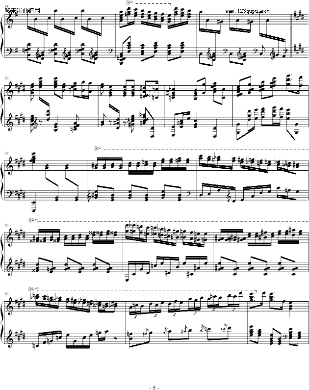 霍洛维兹卡门幻想曲-比才(钢琴谱)5