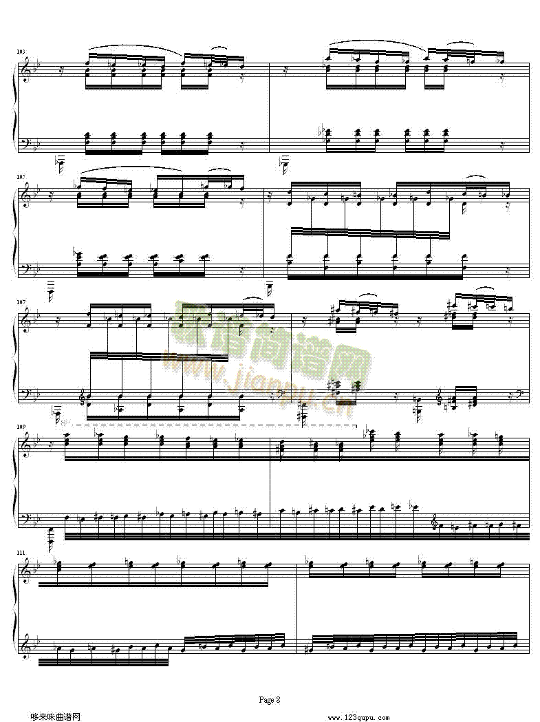 超凡练习曲鬼火-李斯特(钢琴谱)8
