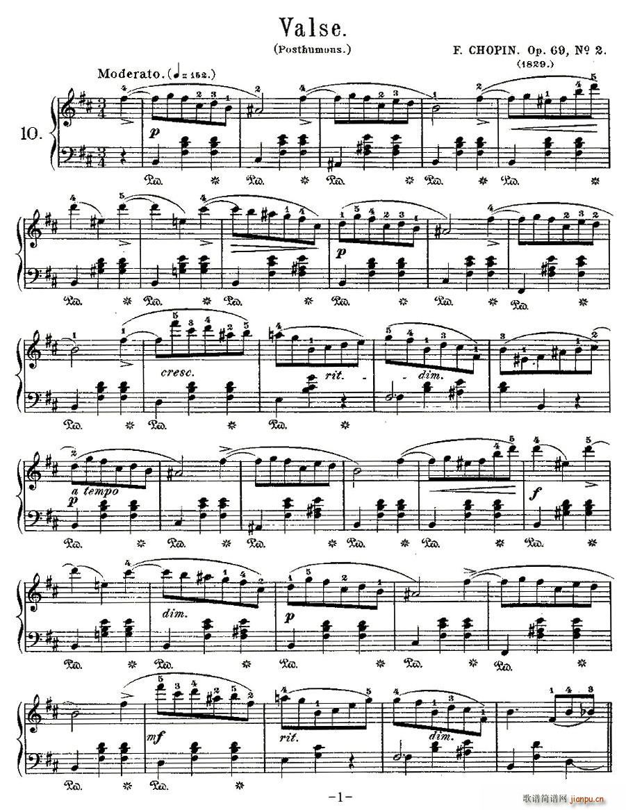valse，Op.69, No.2(十字及以上)1