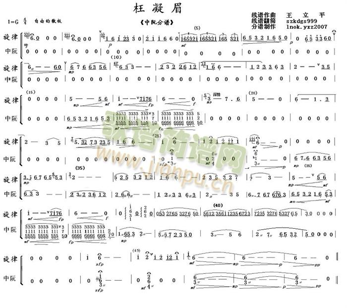 枉凝眉中阮分譜(總譜)1