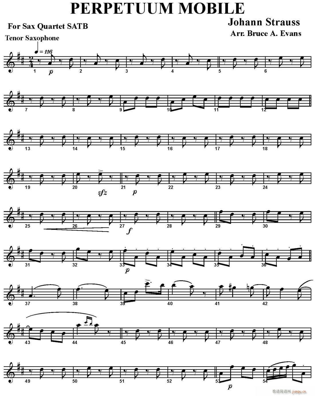 PERPETUUM MOBILE 四重奏 次中音萨克斯(总谱)1