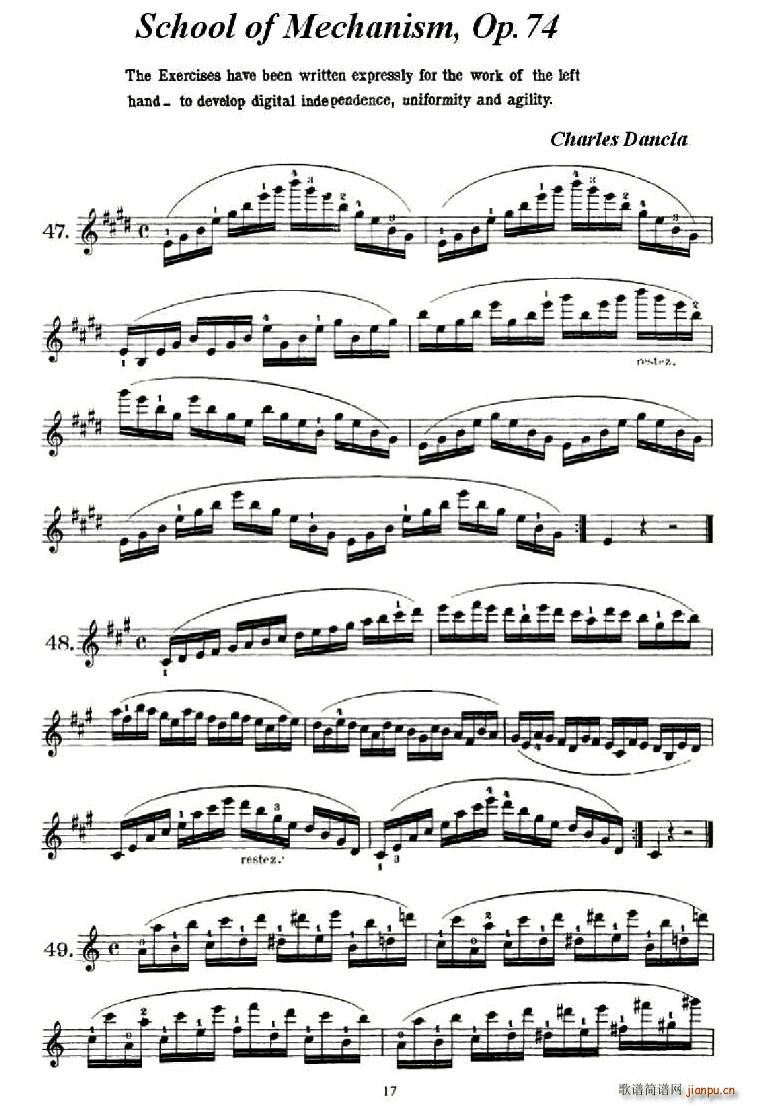 School of Mechanism, Op. 74(小提琴谱)1