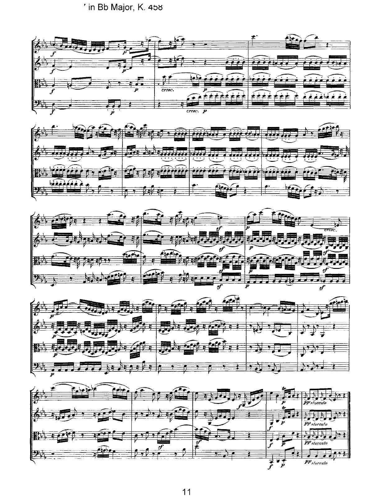 Mozart Quartet No 17 in Bb Major K 458(總譜)11