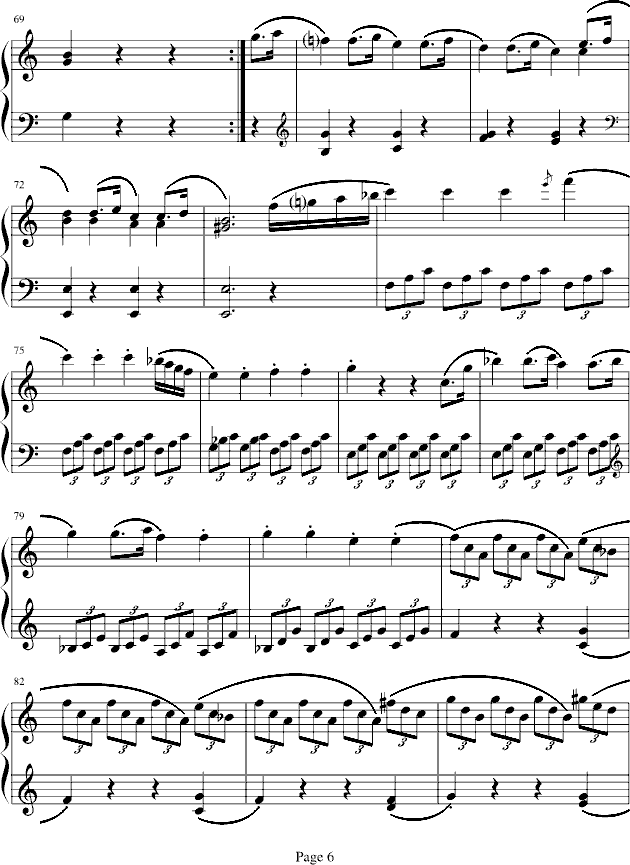 海頓奏鳴曲第一樂章(钢琴谱)6