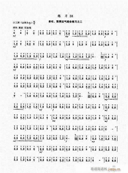 竹笛实用教程61-80(笛箫谱)5