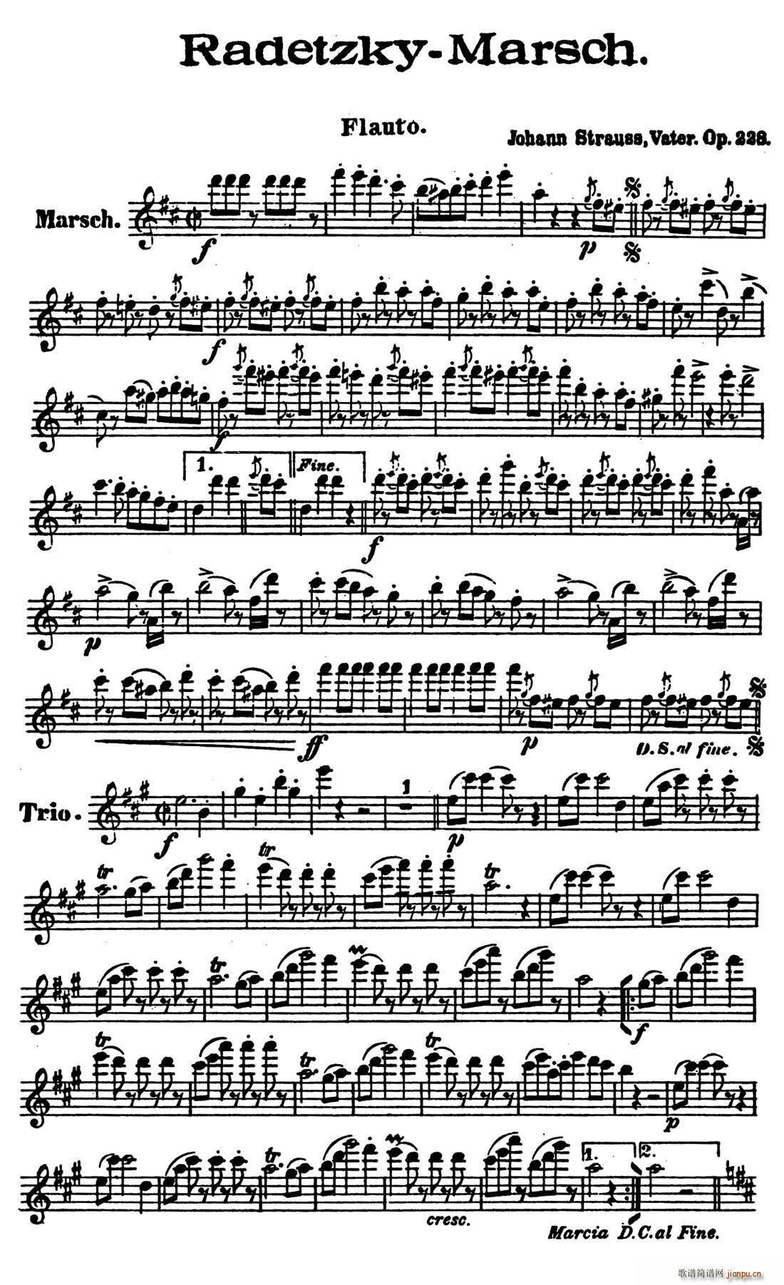 radetzky marsch op 228 木管五重奏 其他(总谱)1