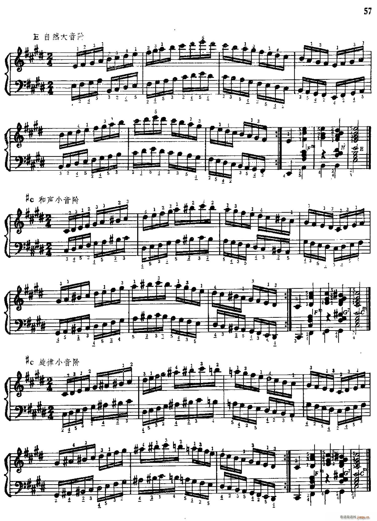 手风琴手指练习 第二部分 十二个大 小音阶的练习(手风琴谱)9