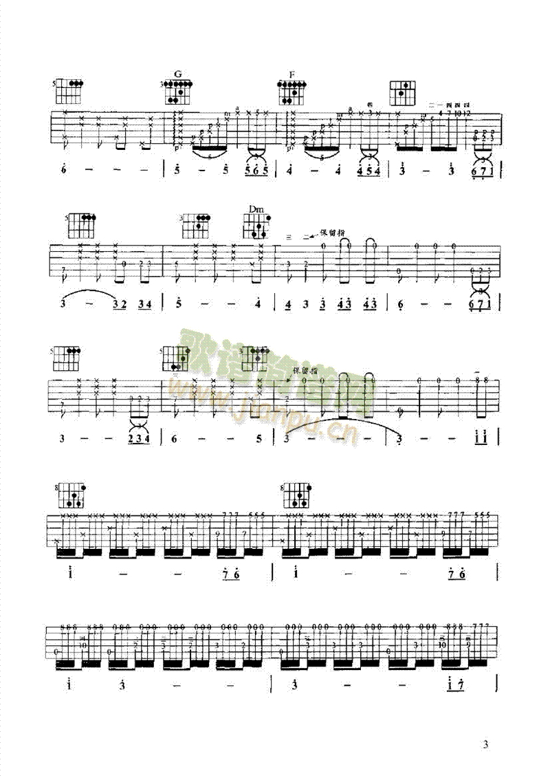 乔尼的吉他曲吉他类古典(其他乐谱)3