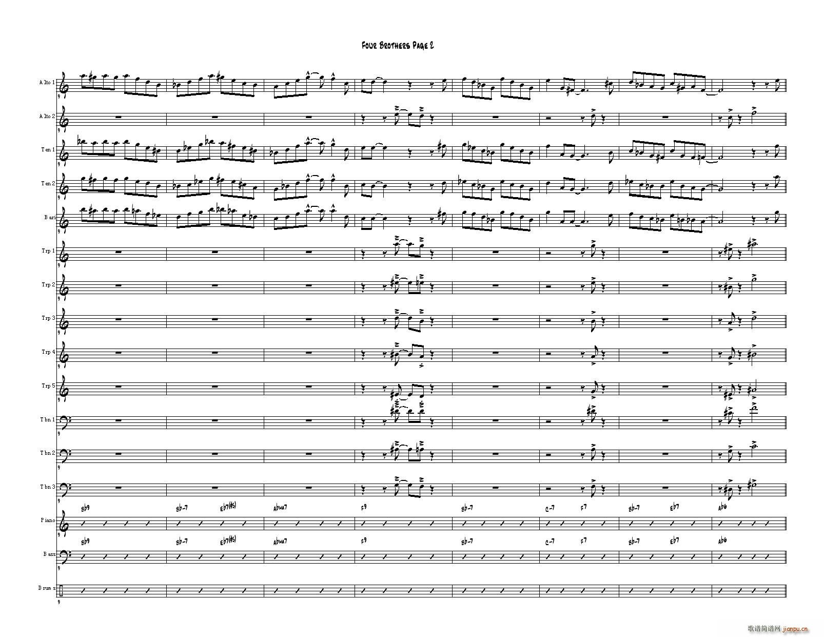 Four Brothers Big Band score 2