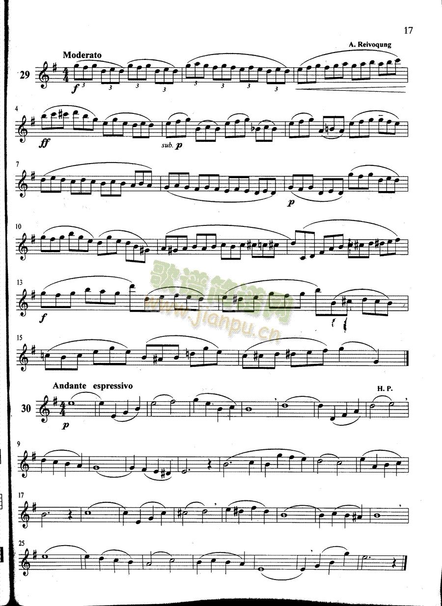 萨克斯管练习曲第100—017页(萨克斯谱)1